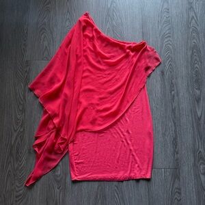 Zara one shoulder drape dress